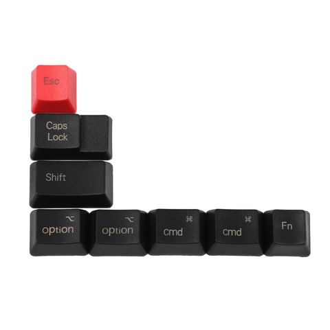 YMDK толстый ключ с 8 клавишами PBT, черный, красный, Mac, OEM профиль для MX, механическая клавиатура, Dolch, черный, красный, смешанный набор ключей ► Фото 1/3