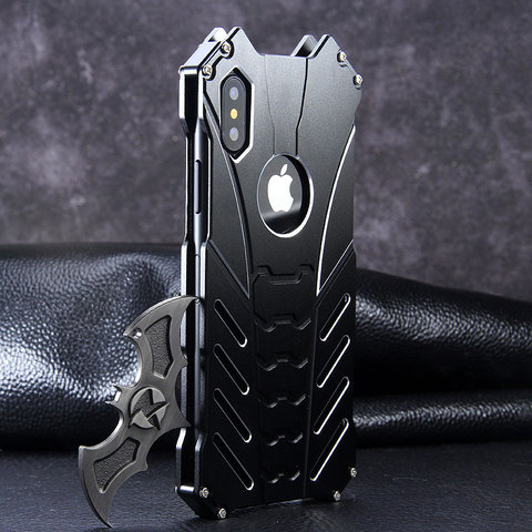 Для Apple IPhone 11 PRO X XS MAX XR 5 Se 6 6s 7 8 Plus 12 pro Чехол Алюминиевый металлический панцири Бэтмен защитный противоударный чехол для телефона ► Фото 1/6