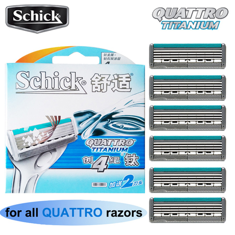 Новинка 2022, оригинальная бритва Schick Quattro Titanium, удобная сменная ручная Бритва для лица для мужчин, бесплатная доставка ► Фото 1/6