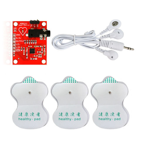 Новый односвинцовый AD8232 монитор частоты сердечных сокращений/комплект для ЭКГ модуль для Arduino ► Фото 1/4