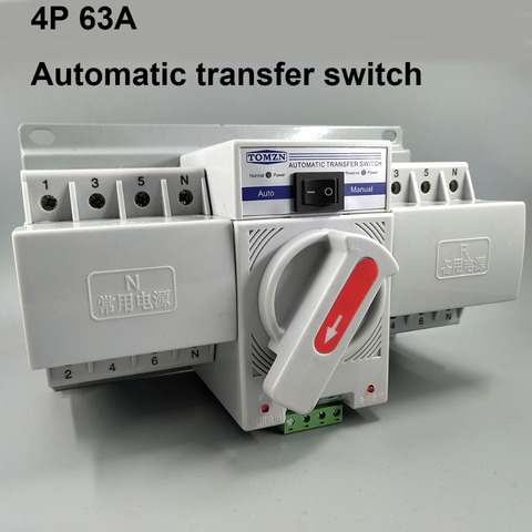 Автоматический выключатель ATS, 4P 63A 380V MCB тип Dual Power ► Фото 1/5