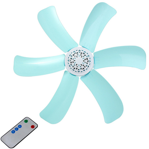 Тихий пластиковый энергосберегающий мини-вентилятор синего цвета 7 Вт, потолочный вентилятор с поворотом на 3-5, 220 В, подвесной вентилятор, мягкий ветер для дома ► Фото 1/6