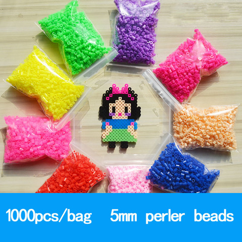 1000 шт./пакет 5 мм perler бисер PUPUKOU Хама бусины 36 Цвета образовательные детские игрушки 