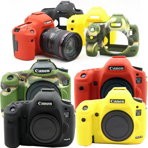 Сумка для камеры Мягкий силиконовый резиновый защитный чехол для корпуса камеры чехол для Canon 5DSR 5D3 6D 5D4 800D 80D 200D 1300D 650D 700D ► Фото 1/6