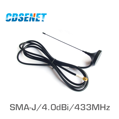2 шт. 433 МГц Wifi uhf Антенна SMA Male с высоким коэффициентом усиления, 4 дБи, 2 м удлинитель, 433 МГц rf присоска, антенна, магнитное основание ► Фото 1/2