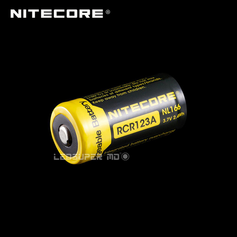 Оригинальный перезаряжаемый литий-ионный аккумулятор Nitecore NL166 RCR123A, 650 мАч, 3,7 в, Втч, 2 шт. ► Фото 1/3