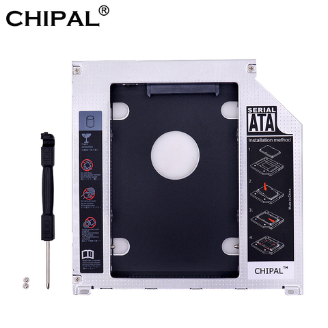 CHIPAL алюминия 9,5 мм 2nd второй HDD Caddy SATA 3 2,5 