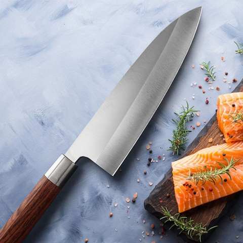 Профессиональный кухонный нож, японские ножи Deba для рыбы, филе из нержавеющей стали, нож шеф-повара для филе, нож для приготовления лосося в японском стиле ► Фото 1/6