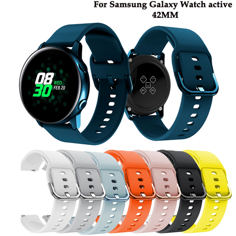 Ремешок силиконовый для смарт-часов Galaxy watch active, оригинальный спортивный сменный Браслет для Samsung Galaxy watch, 20 мм ► Фото 1/6