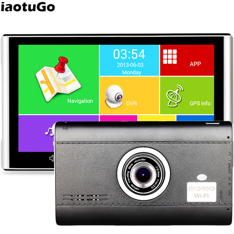 IaotuGo 7-дюймовый Android GPS DVR навигатор, Автомобильный GPS планшет android 4,4 Wifi + Функция DVR + Bluetooth + FM + 8 Гб + 512 Мб ► Фото 1/6