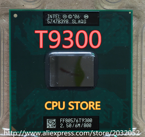 Процессор Intel Core 2 Duo T9300 t9300 2,5 ГГц 6M 800 МГц, разъем P SLAYY SLAQG CPU (100% рабочий, бесплатная доставка) ► Фото 1/1