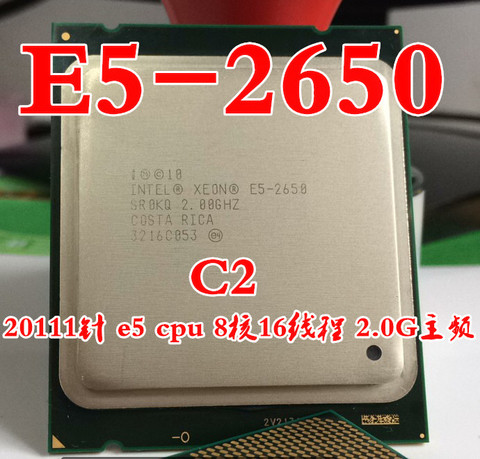 Процессор Intel Xeon, Восьмиядерный процессор E5 2650 SR0KQ C2, 8 ядер, 2,0 Гб, 20 м, C2 ► Фото 1/1