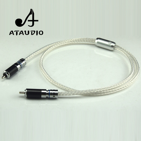 Цифровой коаксиальный кабель ATAUDIO, Hi-Fi, с посеребренным покрытием, 7N, OCC, 75ohm, коаксиальный кабель RCA ► Фото 1/6