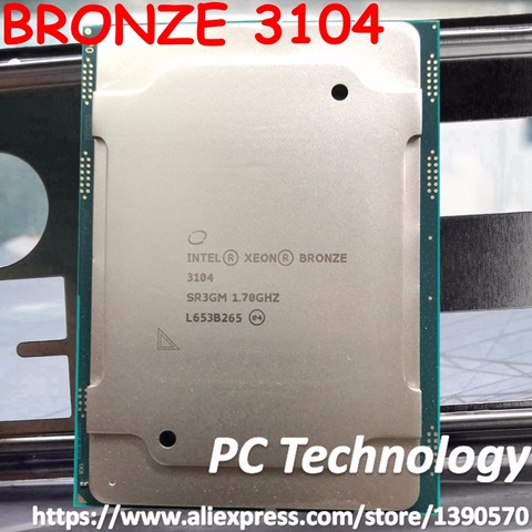 Оригинальный процессор Intel Xeon BRONZE 3104 SR3GM BRONZE3104, 8 Мб кэш-памяти, 1,70 ГГц, 6 ядер, 85 Вт, процессор LGA3647, бесплатная доставка ► Фото 1/1