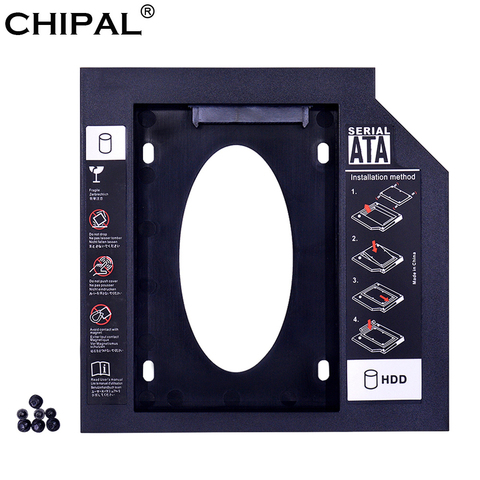 CHIPAL Универсальный 2nd HDD Caddy 9,5 мм SATA 3,0 для 2,5 ''2 ТБ 9 мм 7 мм SSD жесткий диск чехол Корпус для ноутбука DVD-ROM Optibay ODD ► Фото 1/6