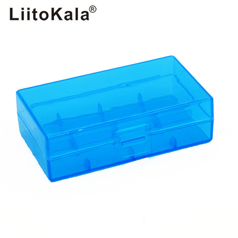 (Подарки) чехол для аккумулятора LiitoKala 2x18650, пластиковый прозрачный жесткий Синий чехол для аккумулятора, держатель, коробка для хранения ► Фото 1/3