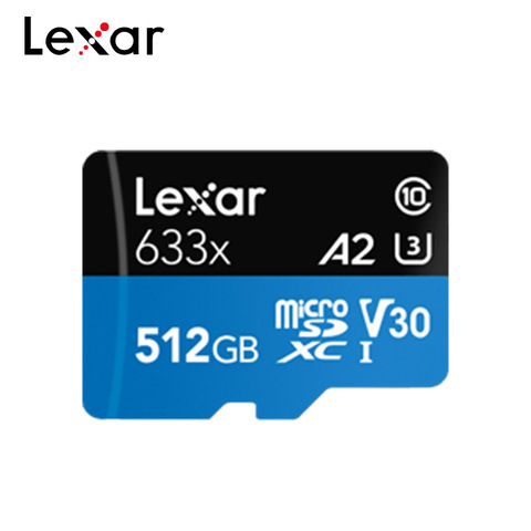 Карта памяти Lexar Micro SD, 128 ГБ, 256 ГБ, 64 ГБ, высокая скорость до 95 МБ/с, 512 ГБ, класс 10, 633x, TF флеш-карта ► Фото 1/6