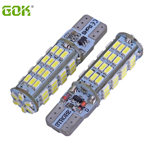 2 шт./лот T10 светодиодная стробоскопическая вспышка ing 194 W5W 54led 3014 SMD t10 led стойкий блеск + Автомобильная стробоскопическая вспышка два режима р... ► Фото 1/5