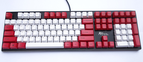 NPKC OEM PBT колпачки для клавиш бело-красные смешанные ANSI ISO макет опция 61 клавиши 87 клавиш 108 клавиш для механической клавиатуры MX Бесплатная доставка ► Фото 1/6