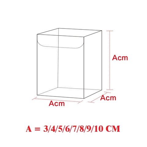 A * A см (A = 3/4/5/6/7/8/9/10) прозрачные водонепроницаемые прозрачные коробки из ПВХ, пластиковые коробки для конфет, хранение товаров для мероприяти... ► Фото 1/4