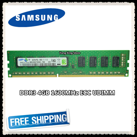 Samsung DDR3 4 Гб Серверная память 1600 МГц чистый ECC UDIMM рабочая станция 2RX8 PC3L-12800E RAM 12800 без буфера ► Фото 1/2