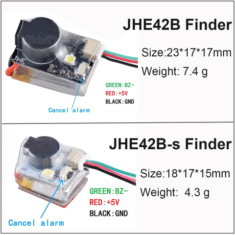 JHE42B / Mini JHE42B-s Finder 5V Super громкий звонок Tracker 110 дБ/100 дБ светодиодный зуммер сигнализация для FPV гоночного дрона Контроллер полета ► Фото 1/6