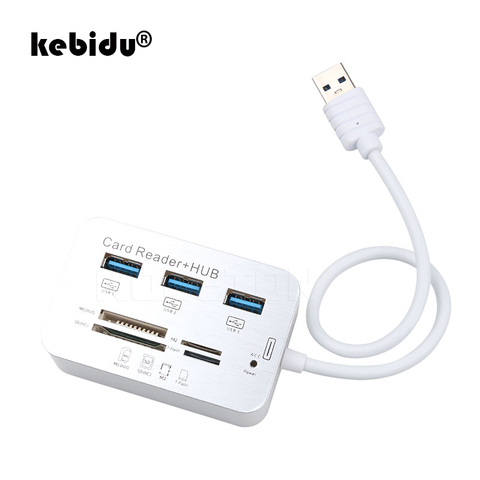 Kebidu микро-концентратор USB 3,0 комбинированный высокоскоростной считыватель карт с 3 портами USB разветвитель комбинированный все в одном для ПК Компьютерные аксессуары ► Фото 1/1