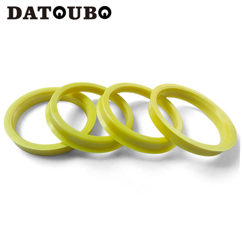 4 шт., пластиковые кольца для автомобильных колес DATOUBO желтого цвета, 66,6-57,1 мм ► Фото 1/2