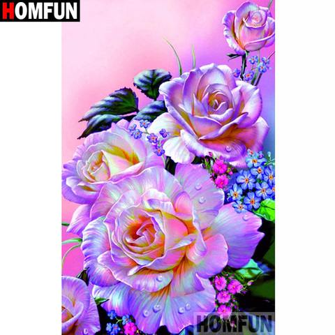 Алмазная 5D Вышивка HOMFUN A17015, картина «Цветочный пейзаж», полная выкладка, круглая, для творчества, домашний декор, подарок ► Фото 1/6