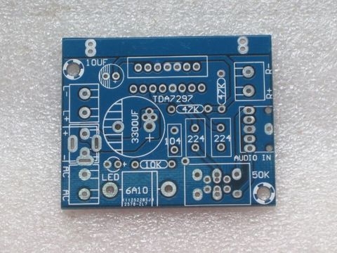 Плата усилителя мощности Fannyda TDA7297, 2-канальная, одноканальная, 12 В переменного и постоянного тока, двухцелевая, печатная плата без платы ► Фото 1/3