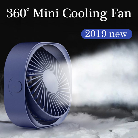 Мини-вентилятор, портативный, с 3 скоростями, Супер Бесшумный, на 360 °, с USB ► Фото 1/6