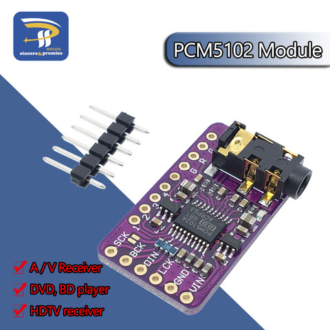 PCM5102 DAC I2S декодер, плата звуковой карты, цифровой аудио, формат PHAT, модуль проигрывателя, для Raspberry Pi ► Фото 1/6