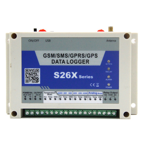 GSM GPRS аналоговый регистратор данных беспроводной пульт дистанционного управления 4 аналоговый вход 1 Цифровое реле выход температура сигнализация S262 ► Фото 1/6