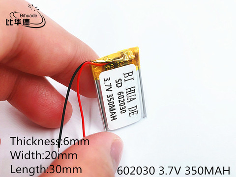 Литий-ионный полимерный аккумулятор 602030 350 мАч 3,7 В, качественные товары, сертификаты CE FCC ROHS ► Фото 1/1