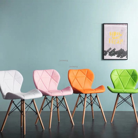 Современный минималистичный белый стул, креативный офисный стул, домашний компьютерный стул, учебный стул, спинку для взрослых, скандинавский обеденный стул ► Фото 1/6