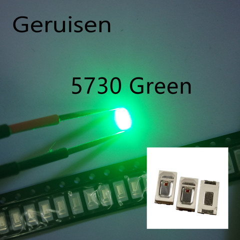 5730/5630 SMD зеленые светодиодные светоизлучающие диоды SMD LED 5730 зеленые светодиоды поверхностного монтажа 520-575нм 2,0-3,6 В ультраяркие светодиоды 100 шт. ► Фото 1/3