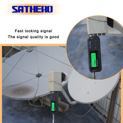 Sathero SH-100HD цифровой спутниковый искатель высокой четкости, портативный спутниковый искатель, метры, бесплатные спутниковые программы ► Фото 1/5