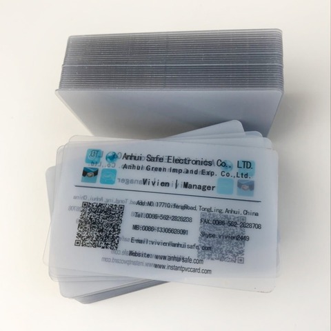 100 шт для печати струйная прозрачная Пустая карточка из ПВХ ID карта членства с CR80 размером 86*54 мм для струйных принтеров Epson или Canon ► Фото 1/6