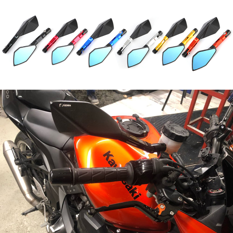 Мотоциклетное алюминиевое зеркало заднего вида с ЧПУ, боковое зеркало для YAMAHA, Honda, Ducati, Kawasaki Z750, Z900, Z800, Z1000 ► Фото 1/6