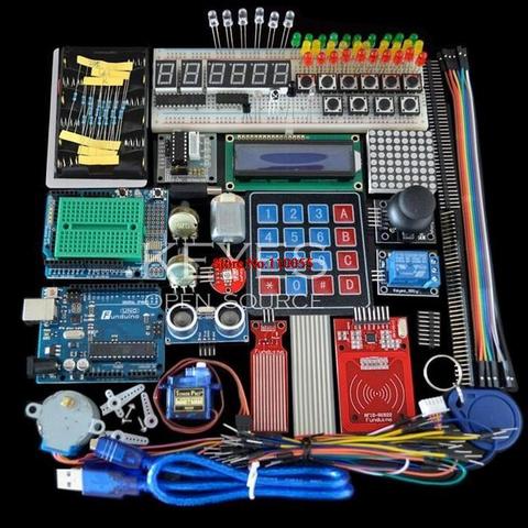 Стартовый набор для arduino Uno R3 - Uno R3, макетная плата и держатель, шаговый двигатель/сервопривод/1602 ЖК-дисплей/перемычка/UNO R3 ► Фото 1/2