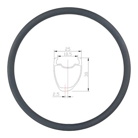 Ассиметричный дорожный диск 360 г 30 мм, карбоновый обод, ширина 25 мм, U-образная форма 700c, колесо UD 3K, матовый глянцевый 20H 24H 28H 32H 36H ► Фото 1/6