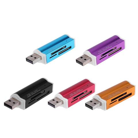 Мультикартридер USB 2,0 4 в 1 для SD/SDHC/Mini SD/MMC/TF Card/MS/SD Ultra/RS-MMC/MS Pro Duo, аксессуары для ноутбуков ► Фото 1/6