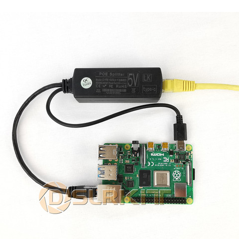 Gigabit Raspberry Pi 4 4B активный сплиттер PoE USB TYPE C 5V Power Over Ethernet ► Фото 1/6