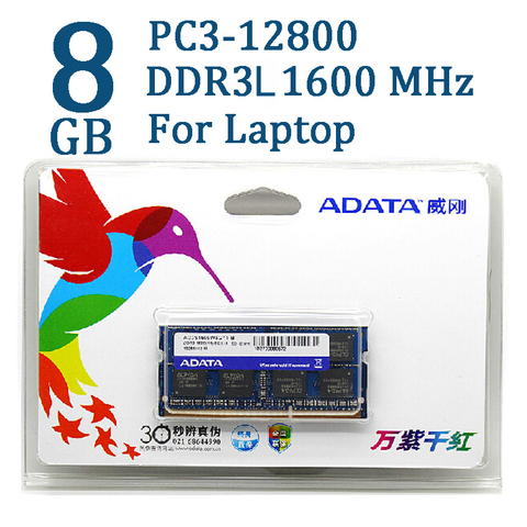 ADATA DDR3 DDR3L 2 ГБ 4 ГБ 8 ГБ 1600 МГц оперативная память SO-DIMM 204 pin 1600 1333 для Lenovo ThinkPad SONY Acer SAMSUNG HP оперативная память для ноутбука ► Фото 1/6