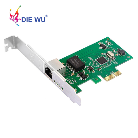 Гигабитная сетевая карта DIEWU PCI-E, 10/100 Мбит/с, сетевой адаптер с чипсетом intel 1000, высокое качество ► Фото 1/3