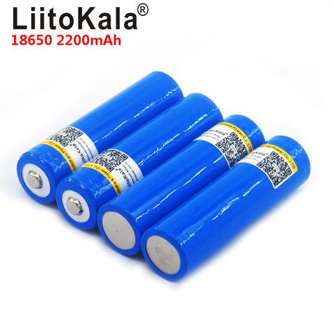 Перезаряжаемая литиевая батарея LiitoKala 18650, 3,7 в, мА, батареи для вспышки, светодиодсветильник батарея + заостренный ► Фото 1/6