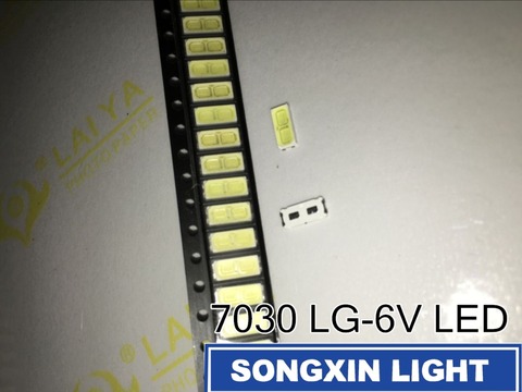 50 шт. для LG 7030 SMD LED высокая мощность холодный белый диод 110LM 6V TV с подсветкой супер яркие Диоды LED SMD 7030 холодный белый ► Фото 1/1