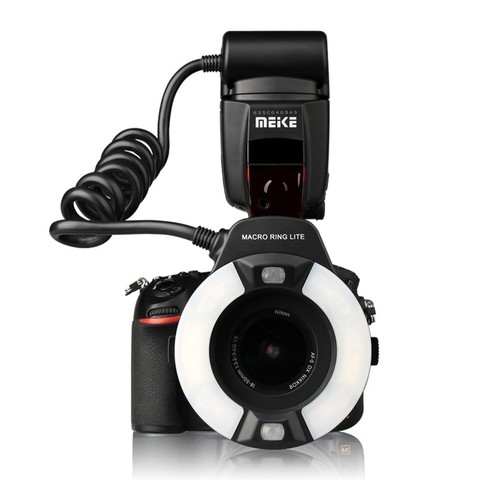 Кольцевая вспышка Meike для камеры Nikon D850, D7500, D810, D80, D800, D90, D5, D4, D600, светодиодный вспомогательный фонарь AF ► Фото 1/4