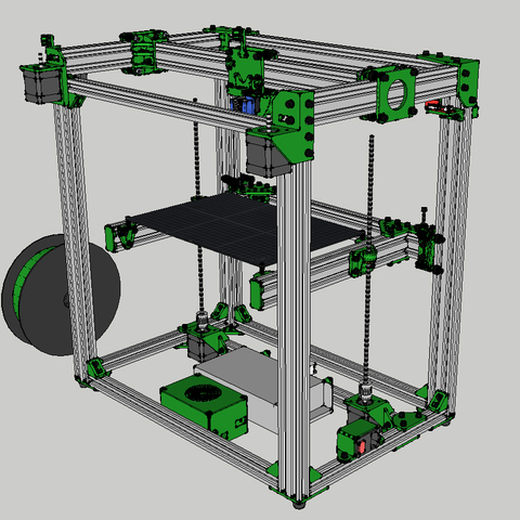 3D-принтер D-Bot Core-XY, с v-образной рамой, 300x300 мм, 300x200 мм, механический комплект, комбинированный с аппаратным обеспечением ► Фото 1/6
