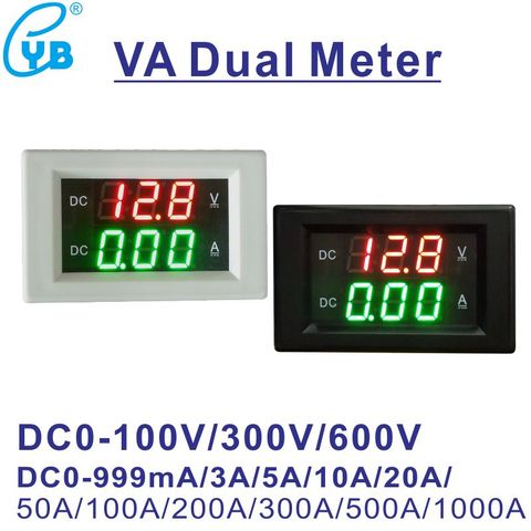 YB4835VA DC 100 в 300 в 600 в цифровой вольтметр Амперметр измеритель напряжения светодиодный дисплей VA двойной измеритель Амперметр 3A 10A 20A 50A ► Фото 1/6